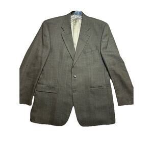 VTG Polo Ralph Lauren Blazer Mens 44 L Green Plaid Windowpane Union Made in USA